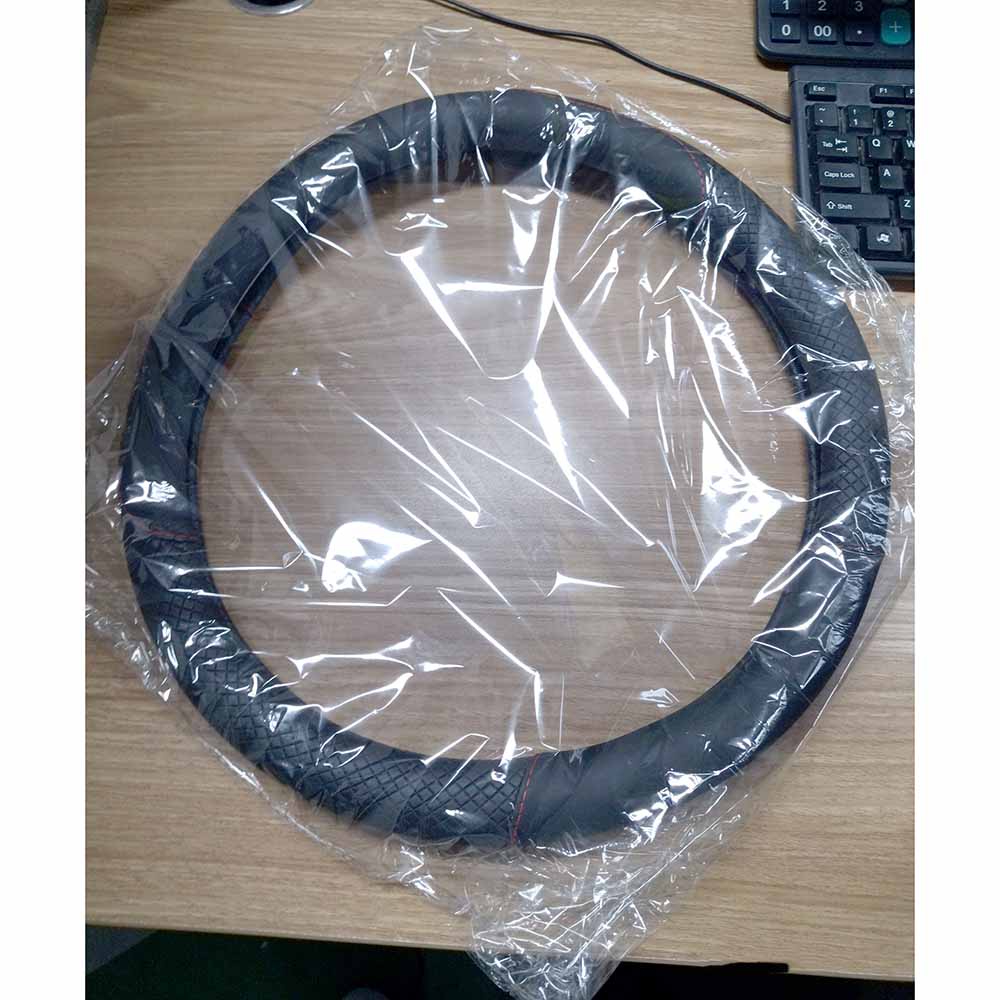 Cover Setir Mobil Kulit Leather Case Mobil - 3cm - Hitam
