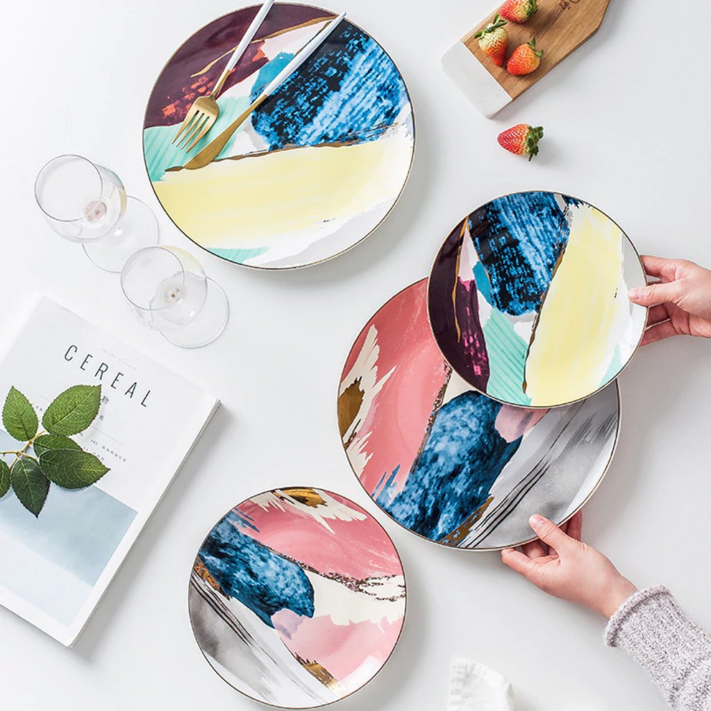 

Piring Makan Keramik ( Watercolor Gold Dinner Plate )