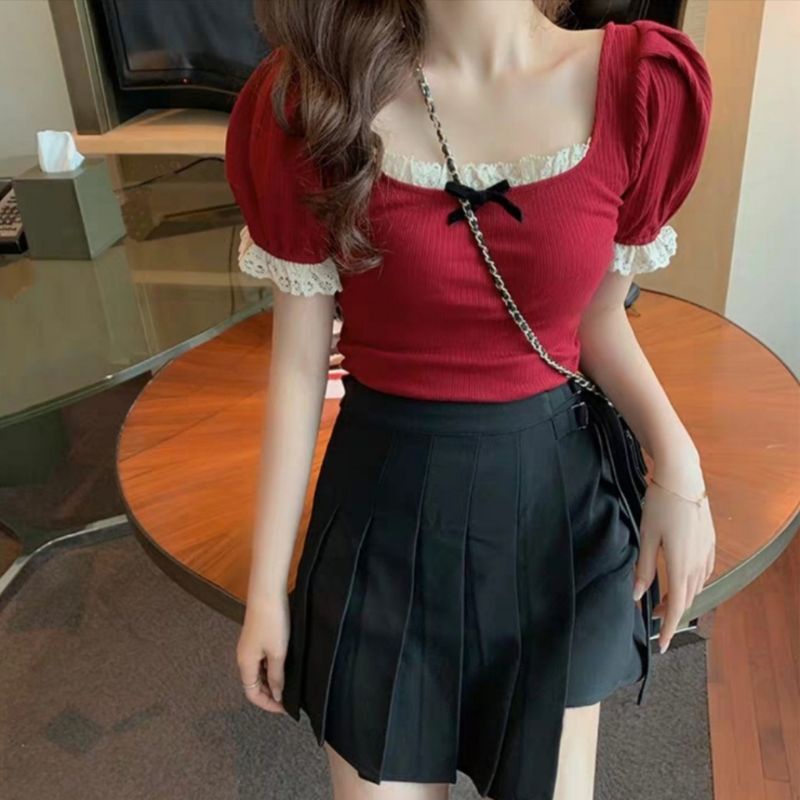 MDLV ~ 1386 KNIT RIBBON TOPS KOREA ATASAN RAJUT KOREA TOP RAJUT KOREA ATASAN IMPORT FASHION IMPORT