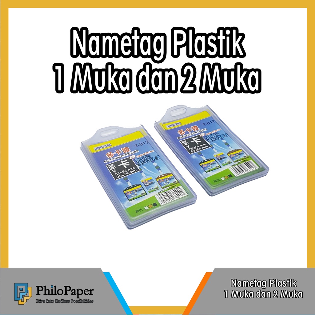 

ATK ~ Nametag Bening 1 Muka dan 2 Muka / Name tag 1 Sisi dan 2 Sisi Transparan