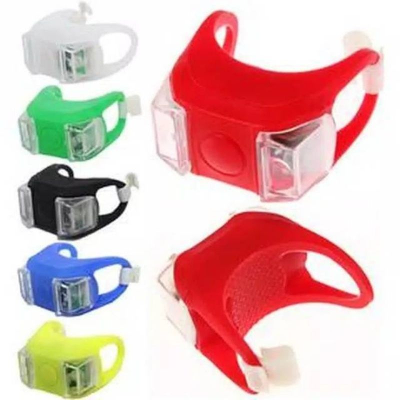 LAMPU SEPEDA STROBO LED SILICON DEPAN / BELAKANG
