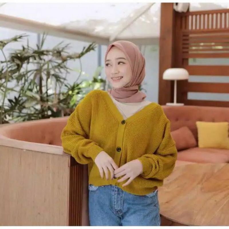 Vina Cardi / Cardigan Bahan Rajut fit L