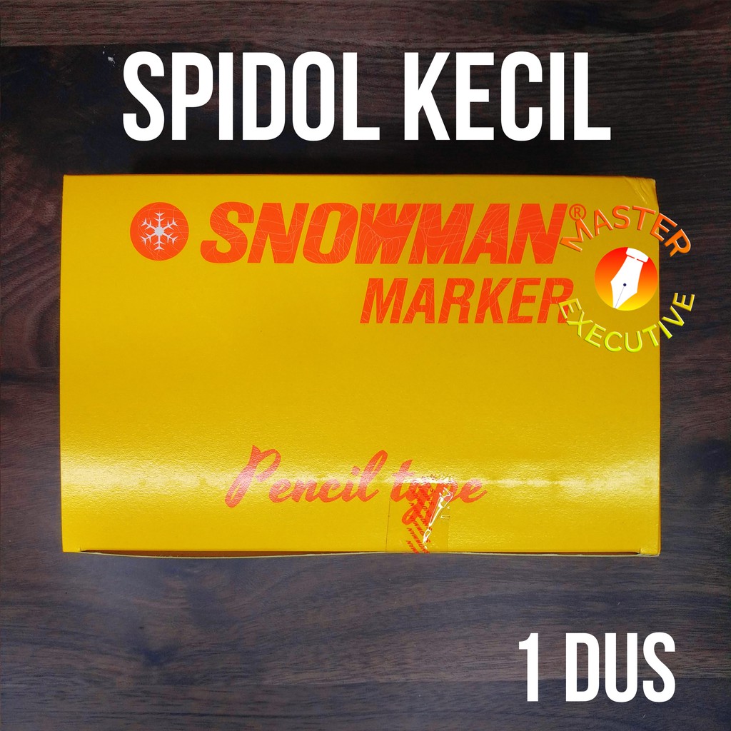 [Dus - 144 Buah] Snowman JAPAN Spidol Kecil Pencil Type - Hitam / Hijau / Kuning / Biru / Merah