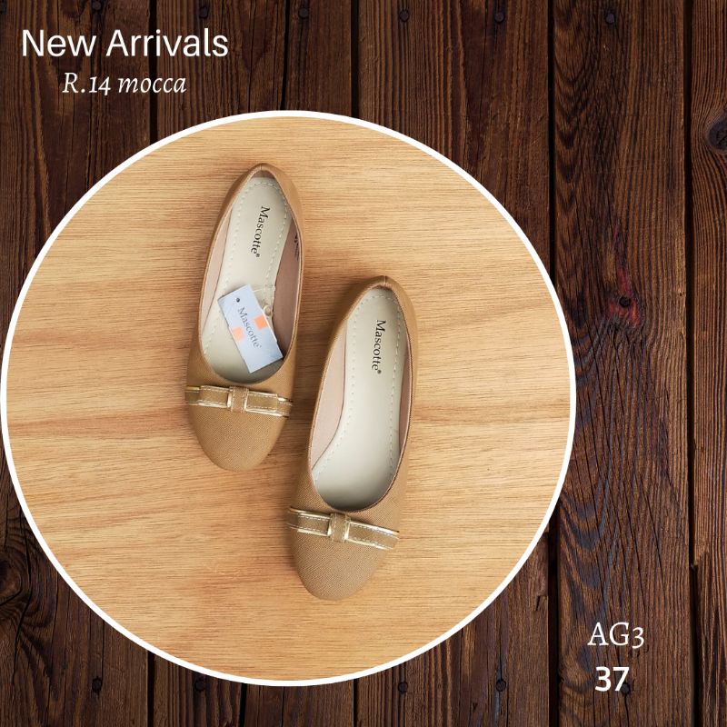 Flat Shoes Mascotte Wanita AG3 R.14 Mocca New Cantik