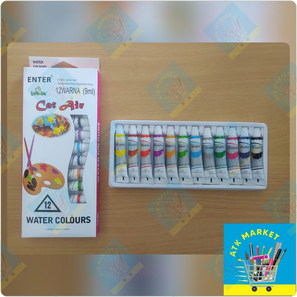 

Water Colours / Water Color / Cat Air 12 Warna Warni 6ml per warna