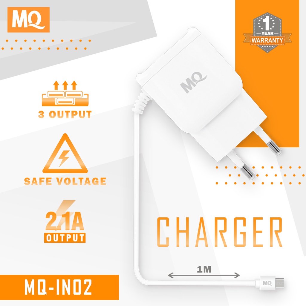 MQ TRAVEL CHARGER 2 USB 2.1A FAST CHARGER MQ-IN02- GARANSI 1 TAHUN