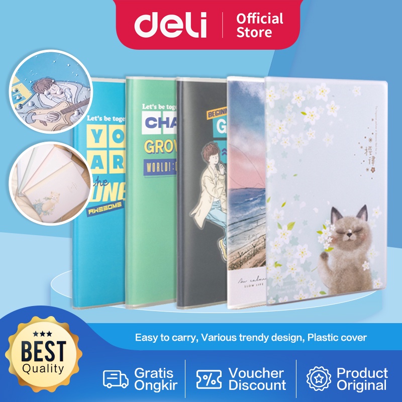 

Deli PVC Cover Notebook / Buku Catatan Agenda A5 Cover Plastik Lucu T32-XX