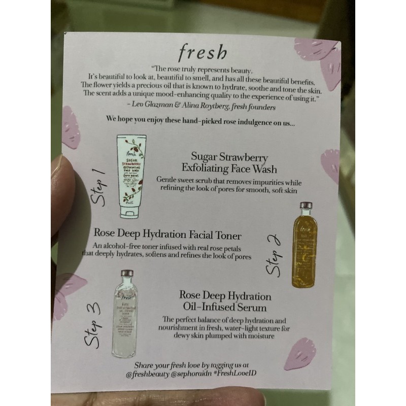 FRESH Sample Kit ( sabun - toner - serum )