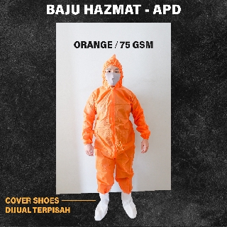  Baju  APD  hazmat bahan spunbond  75gsm ASLI tanpa jahitan 