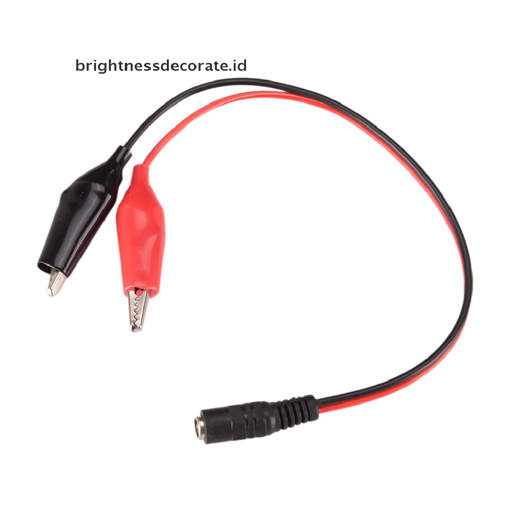 Kabel Power Dc 5.5mm X 2.1mm Dc Female / Male Jack Konektor Ke 2 Alligator Clip