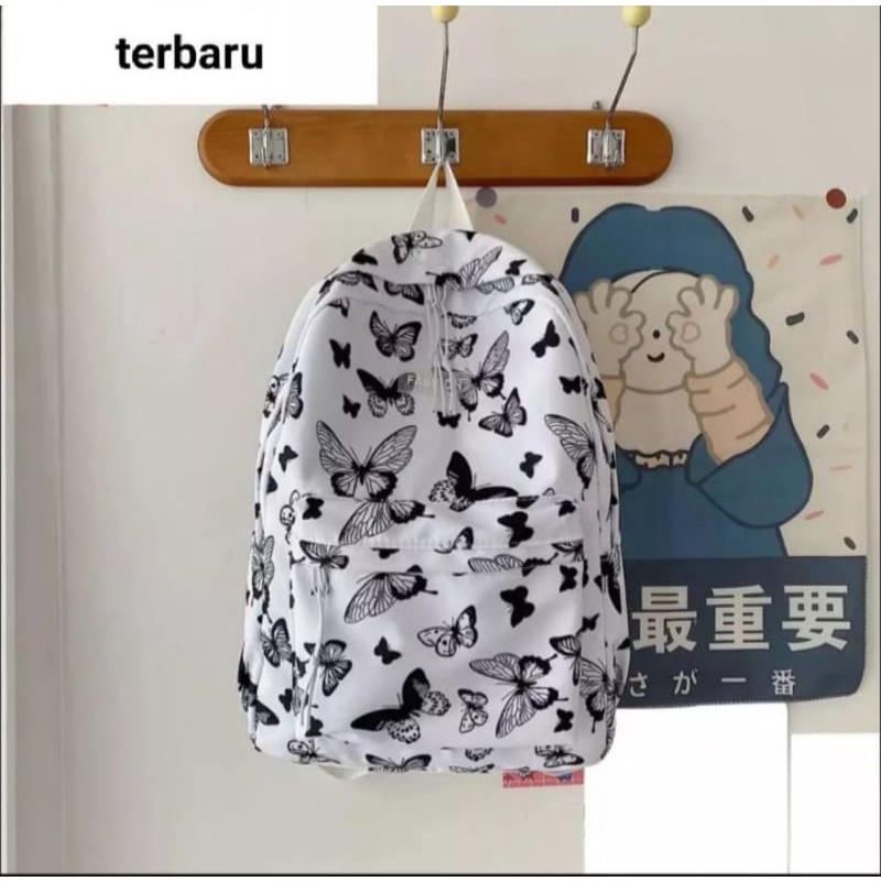 Raid_store93 Tas Ransel motif kupu-kupu lucu/Tas ransel terbaru/tas sekolah perempuan