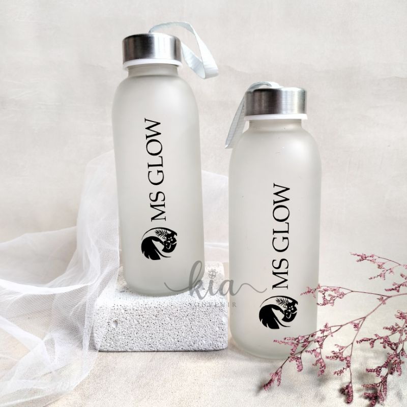 Botol Kaca MS GLOW 420ml (Grosir) - Botol Minum Promosi - Merchandise Kantor - Souvenir Perusahaan