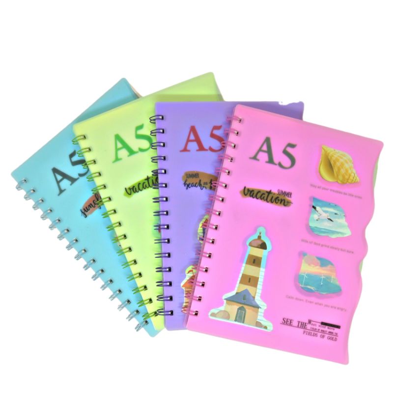 

Notebook Spiral A5 80 Lembar Aesthetic Hard Cover Motif SUMMER VACATION LAUT SEA