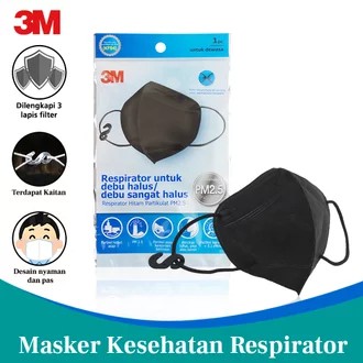 Masker KF94 Black 3M Masker Hijab Nexcare Respirator KF 94 MA-11 ORI baru