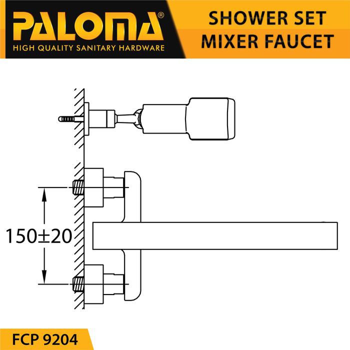 PALOMA FCP 9204 KERAN KRAN AIR PANAS DINGIN SHOWER MANDI TIANG BLACK