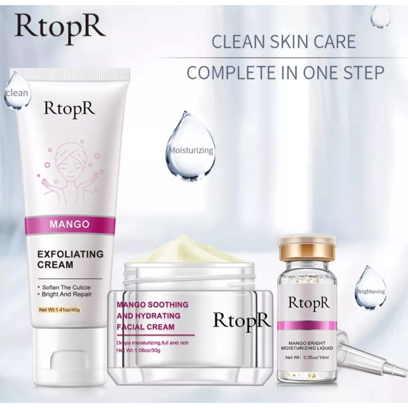 Perawatan Wajah/Skincare/RtopR mango mouisturizing brightening set perawatan wajah kusam