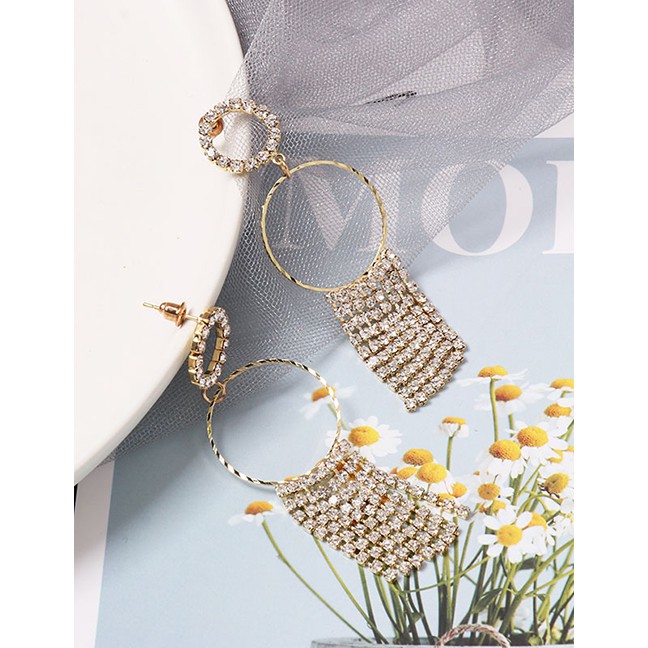 LRC Anting Tusuk Fashion Gold Tassel Earrings F46035