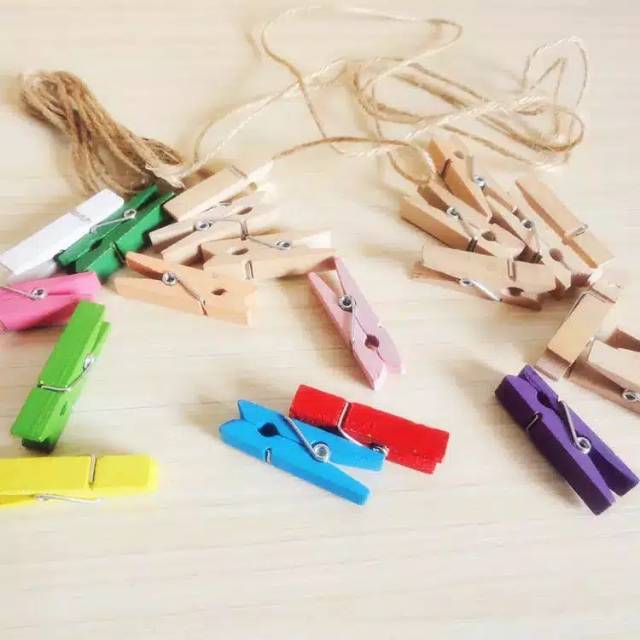 [ Murah per Pcs] Klip Kayu / Wooden Clip Mini 2,5cm Untuk Jepit Foto Polaroid Foto Dekor Dekorasi Ruang