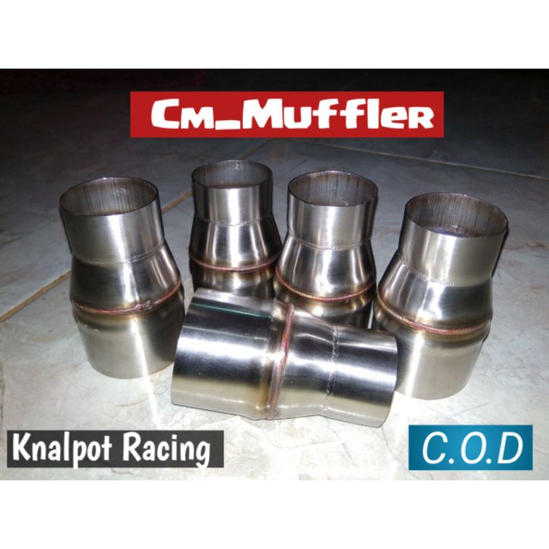 ADAPTOR SAMBUNGAN PIPA KNALPOT INLLET 38 ke 51mm STAINLESS