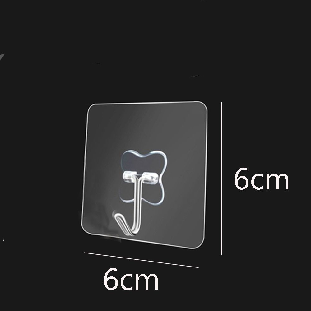 Top 1 / 6pcs Kait Gantungan Seamless Transparan Anti Air Untuk Kamar Mandi/Dapur