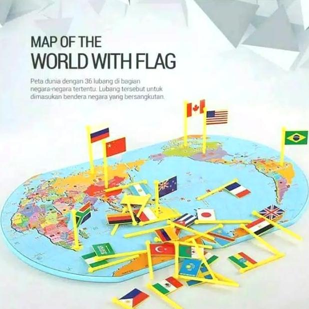 

Mainan Anak Peta Bendera Negara Dunia MAP FLAG KNOWLEDGE OF THE WORLD Star Seller Termurah