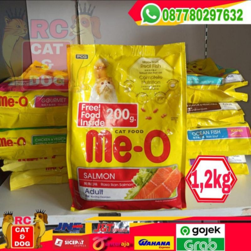 makanan kucing meo salmon 1,2kg cat food rasa salmon makanan kering