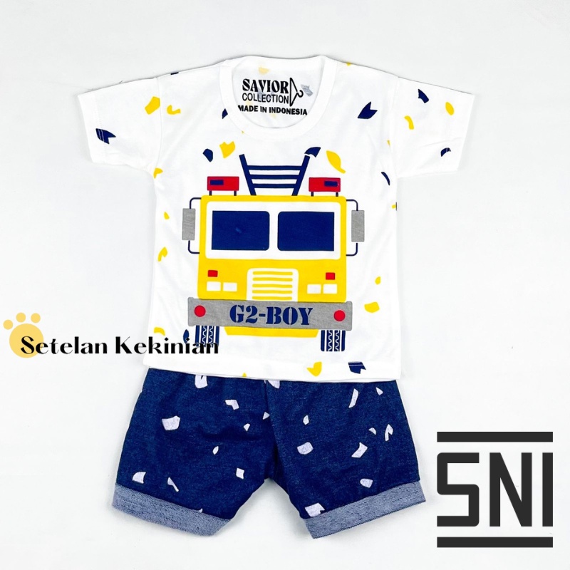 Set Baby Boy 0-12bulan Gambar Mobil Truck Kekinian Setelan Anak Laki Laki Murah Newborn Set