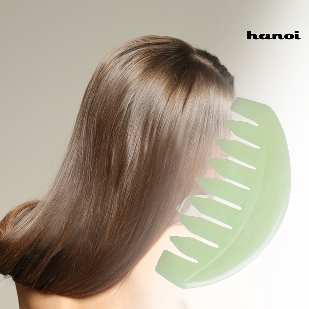 HQTM_Jade Comb Scratchless Hurtless to Scalp Stone Jade Stone Guasha Comb for Hair