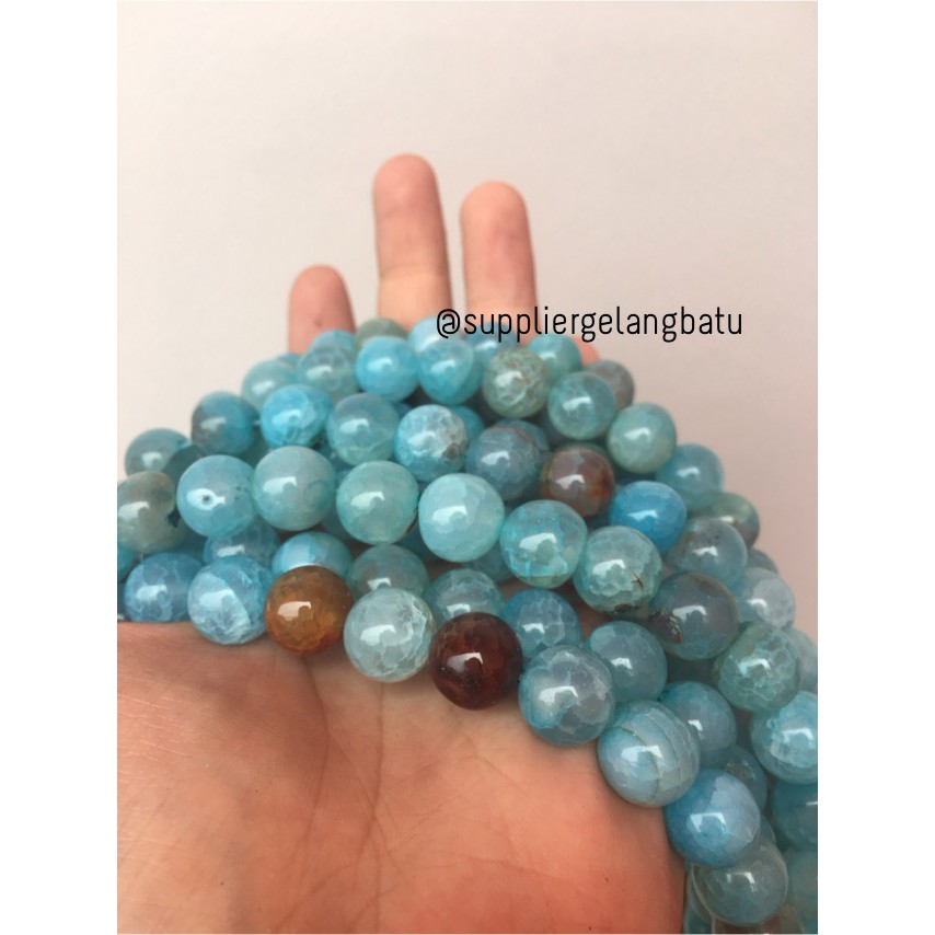 bahan blue aquamarine serat corak biru 12mm premium aksesoris blue craft fashion aksesoris trending