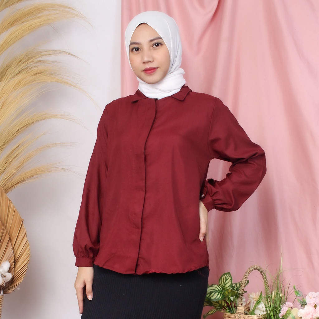 BEFAST - ZRX OOTD Atasan Blouse AYA / Blouse Keyra / Atasan Wanita Lengan Panjang / Blouse Casual / OOTD Wanita Remaja Modis / Pakain Wanita Kerja / Blouse Polos Formal / Terbaru 2022