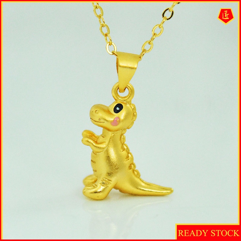 [Ready Stock]Cute Dinosaur Gold Pendant Cartoon Women Rex Animal Accessories