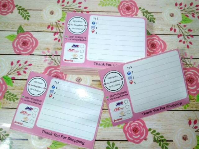 Stiker pengiriman/ shipping card ukuran 10*15cm