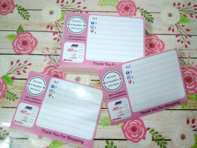 Stiker pengiriman/ shipping card ukuran 10*15cm