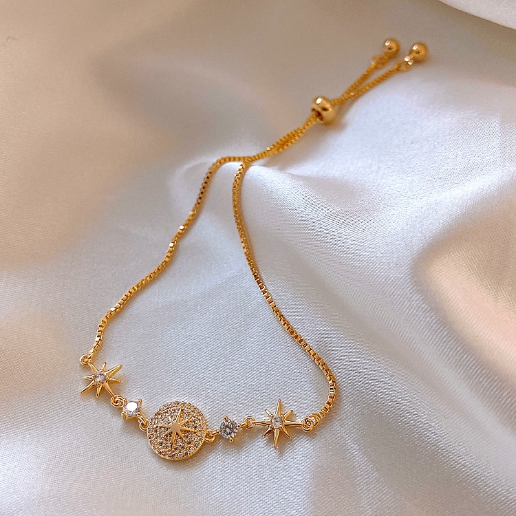 [ Women  Gold Star Moon Pendant Bracelets  Chain Bracelet ][Gifts Jewellery Accessories]