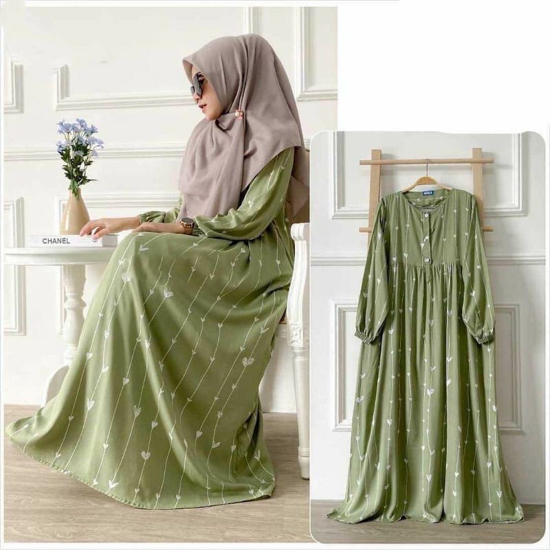 TERMURAH HILSA DRESS RAYON // MODEL GAMIS KANCING