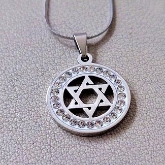 Kalung Bintang Daud Star of David Magen Titanium Aksesoris Fashion Wanita Keren Kekinian Rohani Kristen Judaika Mesianik Profetik Souvenir Hadiah Kado Israel Yerusalem