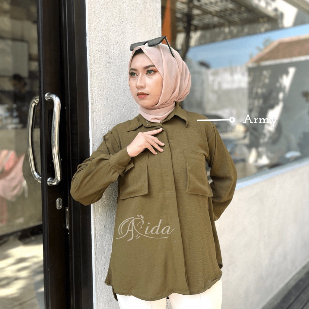 Kemeja Pocket Crinkle Premium Hijabbyaida