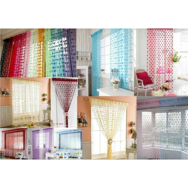Tirai Love / Tirai Motif Love Pintu Jendela Pembatas Ruangan