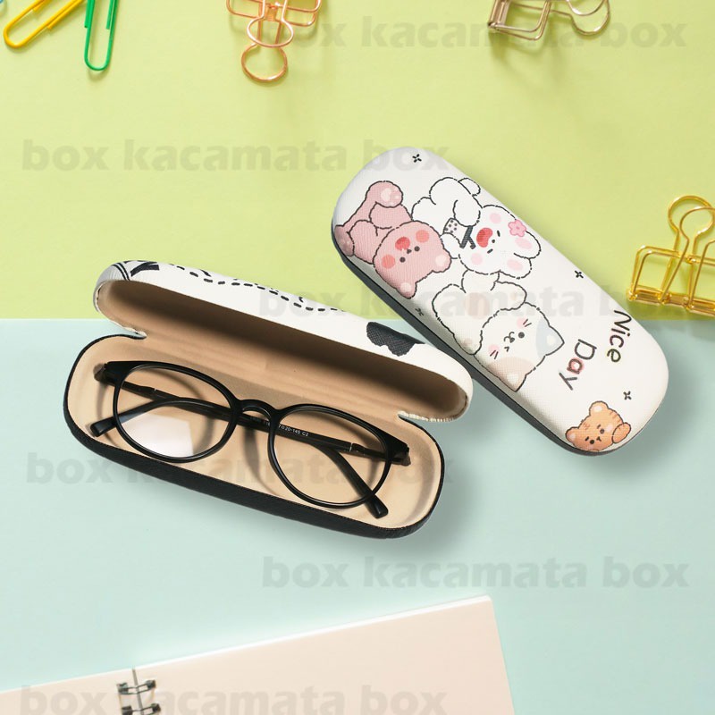 Box Tempat Kacamata / Hard Case Kacamata  Karakter Animals Cute Aesthetic Lucu B9