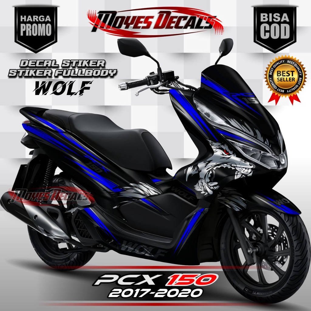 Decal Stiker PCX 150 - Motitf Wolf Ride