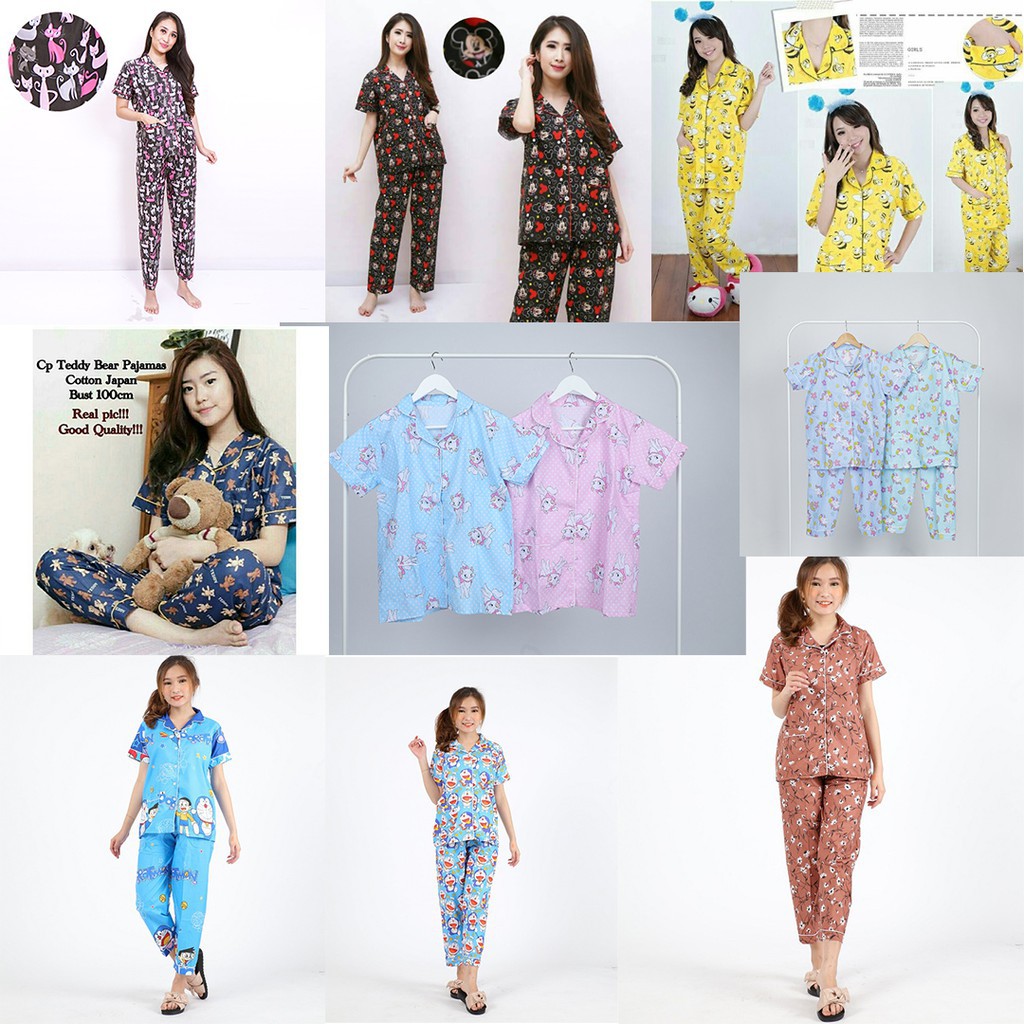 BAJU TIDUR ANAK DEWASA COWOK CEWEK KKIK / ModisFashion Piyama Wanita Dewasa CP Katun Jepang MOTIF