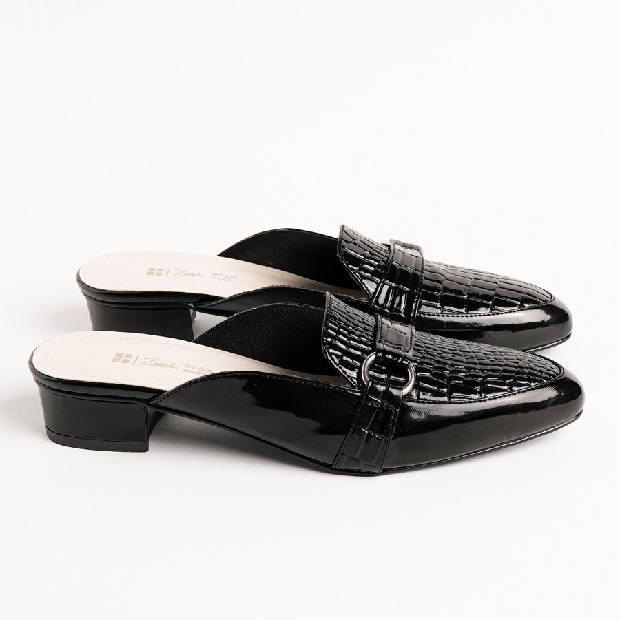 Zavatu-Ori Sepatu Sandal Wanita Heels Bustong Hak Tahu  Hitam Ukuran 41-45 Trendy Terbaru