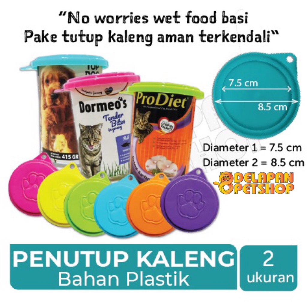 Tutup Kaleng Bahan Plastik Warna-Warni Serba Guna / Penutup Kaleng / Wet Food / Makanan Basah