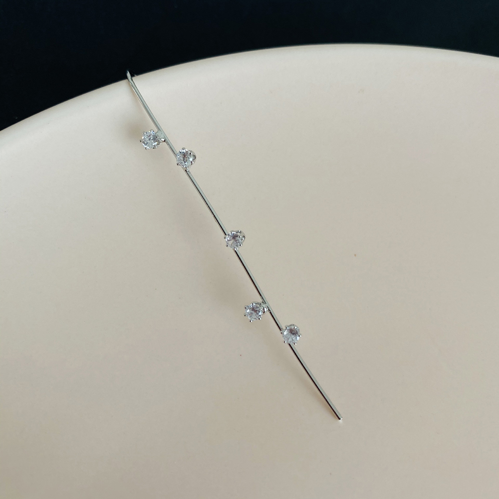 XIJING1  1pc Anting Tindik Zirkon Bertatahkan Tembaga, Klip Tulang Telinga Desain Pribadi-10#