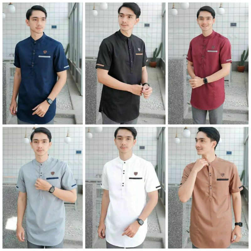 Kurta Pakistan Pocket Ori MARAJO kancing Polos Lis Songket Pria Remaja Dewasa Simple Baru