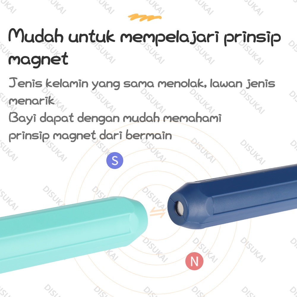 【Stok Baru】Tongkat balok bangunan magnetik 36 pcs Hisap yang kuat Mainan edukatif mainan puzzle mainan anak
