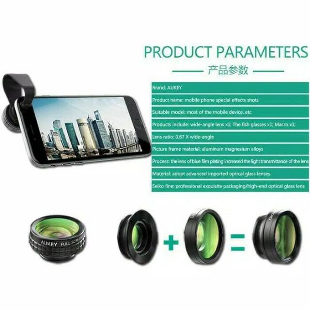 Aukey Lensa Fisheye Macro Wide Angle Lens - PL-A1