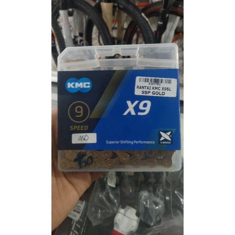 Rantai KMC X9 9 speed Gold