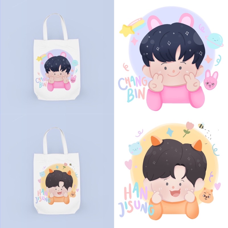 Tote Bag Cute Karakter Member Straykids/Idol Group/JYP