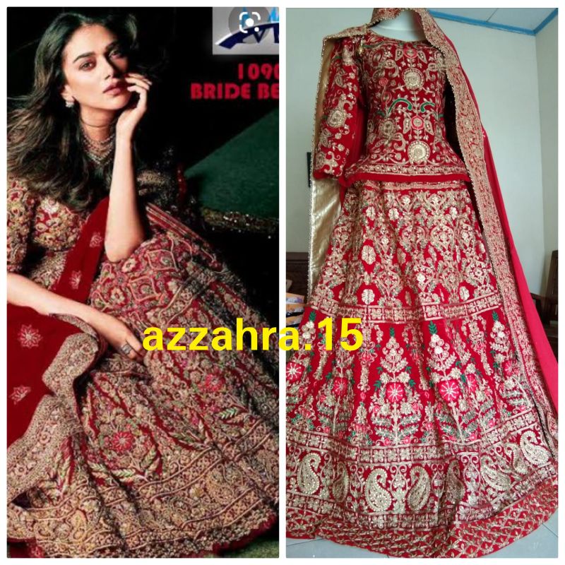 lehenga wedding merah lehenga glamour